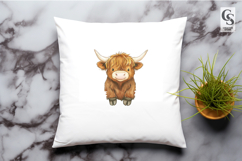 Rustic Highland Cow Clipart Sublimation PNG Product Image 2