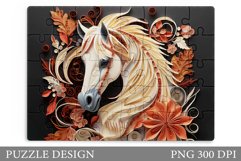 Horse Puzzle Design. Horse Quilling Puzzle Sublimation Product Image 1