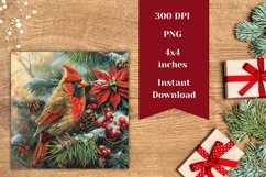Christmas Tree Square Coasters, Watercolor Christmas PNG Product Image 2