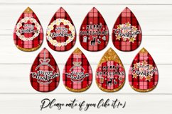 Christmas Fabric | 8 Teardrop earring Sublimation designs Product Image 2