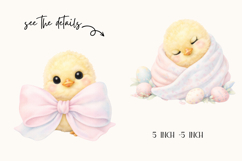Easter Chicks Watercolor Clipart Set Product Image 2