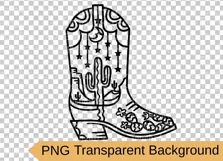 Cowboy boot cut file svg, png American desert Cactuses cut Product Image 2