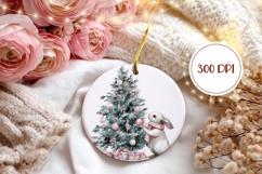 Christmas Rabbit Ornament PNG, Boho Christmas Tree Ornament Product Image 2