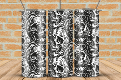 Skinny Tumbler laser svg 20oz Halloween Gothic Skull wrap Product Image 1