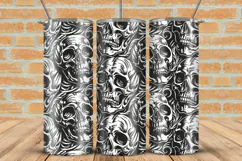Skinny Tumbler laser svg 20oz Halloween Gothic Skull wrap Product Image 1