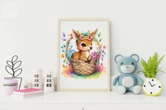 Cute Little Deer Watercolor clipart, print design 2 PNG Product Image 4
