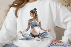 Mothers Day Pregnant Sublimation PNG Product Image 1