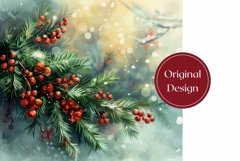 Watercolor Christmas Tumbler, Christmas Tree Tumbler Design Product Image 2