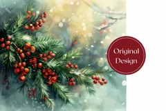 Watercolor Christmas Tumbler, Christmas Tree Tumbler Design Product Image 2