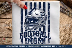 Football Mom PNG, Distressed Helmet Game Day Sublimation Product Image 1