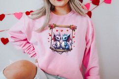 Valentines Day Animals on Swings Clipart Product Image 2