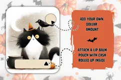 Cartoon Cat Money Card, Printable Halloween Money Card Product Image 2