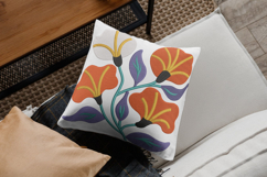 Modern Orange and White Floral Embroidery Design Product Image 2