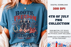Boots, Freedom &amp; Fireworks PNG | Sublimation DTF Product Image 2