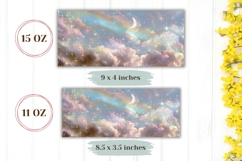 Rainbow Mug Wrap Design, Celestial Mug, Moon Mug Sublimation Product Image 2