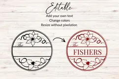 Christmas Family Name SVG - Poinsettia Flowers Product Image 2