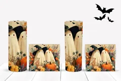 Kids Halloween Tumbler Wrap, Cartoon Ghosts Tumbler Design Product Image 2