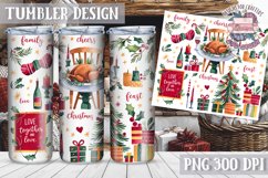 Sublimation Tumbler WRAP Christmas Design Quote Watercolor Product Image 1