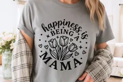 Happiness Is Being A Mama Svg, Mom Life Svg, Floral Mama Svg Product Image 3