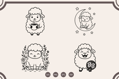 Sheep SVG Bundle | Whimsical Sheep Line Art &amp; Funny Designs Product Image 3