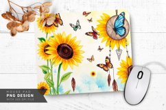 Sunflower Whimsy Mouse Pad PNG Design Product Image 1