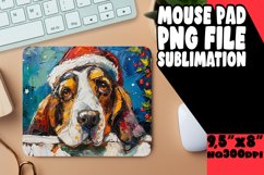 Holiday Peeking Dog Mouse Pad Design Sublimation Winter Product Image 1