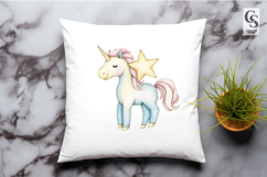 Watercolor Unicorn With Star Clipart Sublimation PNG Product Image 2