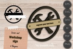 Workshop welcome sign, repair door sign laser cut, service Product Image 1