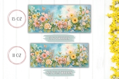 Butterflies Mug Template, Flowers Mug Sublimation Product Image 2