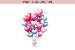Valentine balloons png design for T-shirts Product Image 2