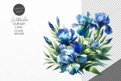 Irises clipart, Flowers clipart, Flowers sublimation Product Image 1