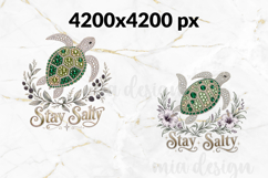Rhinestone Sea Turtle PNG Stay Salty Beach Sublimation Product Image 2