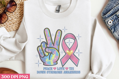 Peace Love T21 PNG, Syndrome Sublimation PNG Product Image 3