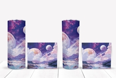 Cosmic Tumbler Wrap Design, Purple Tumbler Sublimation Product Image 2