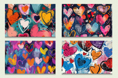 Mixed Media Funky Hearts Cutting Boards sublimation Design Product Image 2