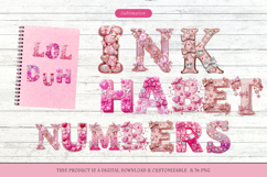 Pink Girly Alphabet Letters &amp; Numbers,Pink Glitter Bow Pack Product Image 2