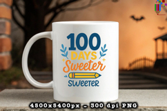 100 Days Sweeter School Celebration Sublimation Design Product Image 3