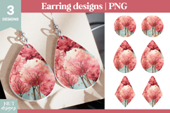 Cute sublimation earrings Trees Summer earring sublimation Product Image 1