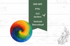 Colorful Round Earrings, Rainbow Swirl Earring Design Product Image 2