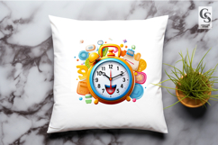 Cute Cartoon Alarm Clock Character Clipart Sublimation PNG Product Image 2