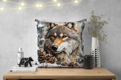 Embroidery Winter Animals Pillow Case, Winter Pillow Product Image 2