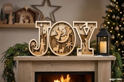 Multilayer Joy Nativity Scene Laser Cut | Glowforge | SVG Product Image 1