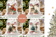 Vintage Christmas Deer Santa Sack, Christmas Santa Sack Product Image 2