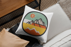 Geometric Mountain Landscape Embroidery Design Product Image 2