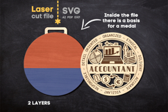 Accountant Medal SVG laser cut file for Glowforge Product Image 2