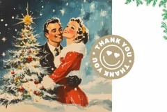 Winter Backgrounds PNG, Retro Christmas Woman Digital Paper Product Image 2