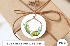 Watercolor Autumn Pumpkins Wreath png Product Image 2