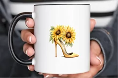 Sunflower High Heel Watercolor PNG Clipart Product Image 2