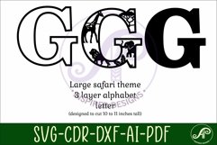 Safari animals Large G wall Letter 3 layer sign Product Image 2