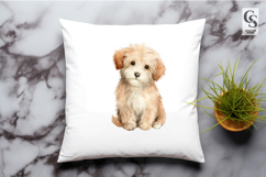 Cute Puppy Watercolor Clipart Sublimation PNG Product Image 3